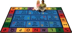 Ten Commandments Faith Based Play Rug