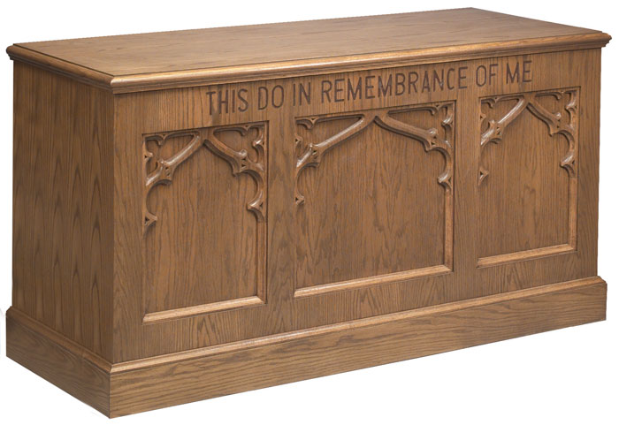 Gothic Closed Communion Table - Imperial Woodworks 200 Series