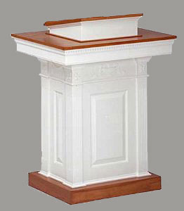 Enclosed Wooden Pulpit with Locking Storage