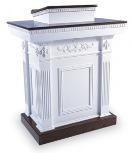 Elegant White Pulpit from Imperial Woodworks