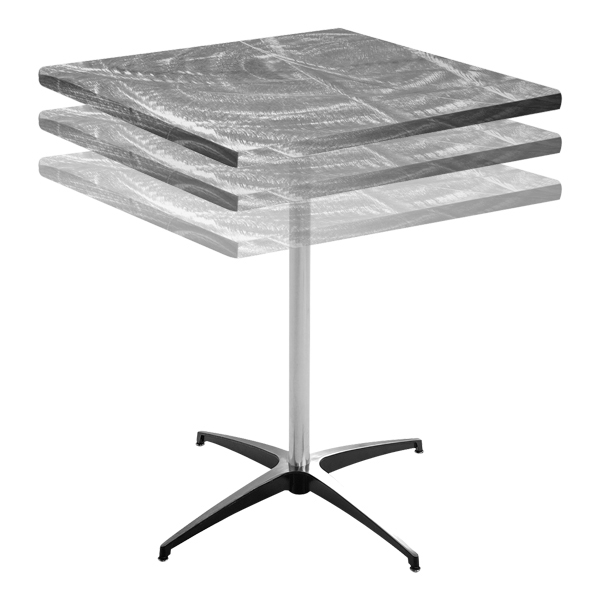 Square Swirl-Top Church Coffee Shop Table (Linenless)