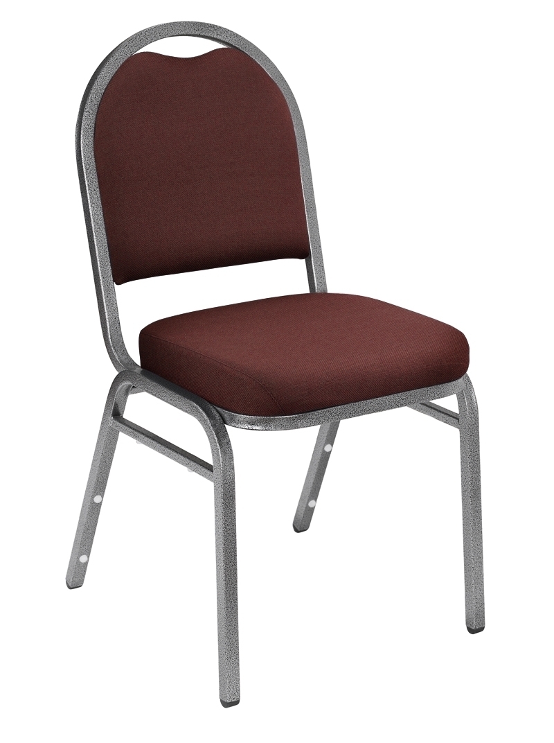 NPS 9258-SV Maroon Fabric Stacking Chair w/ Black Frame