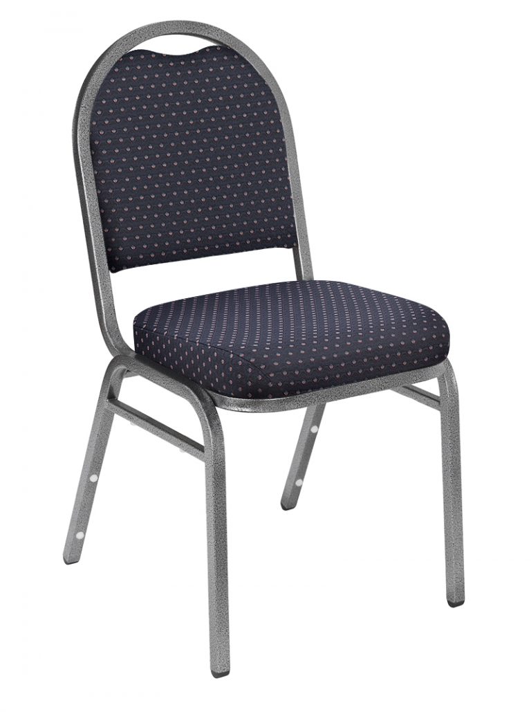 NPS 9264SV Diamond Navy Stack Chair w/ Silvervein Frame
