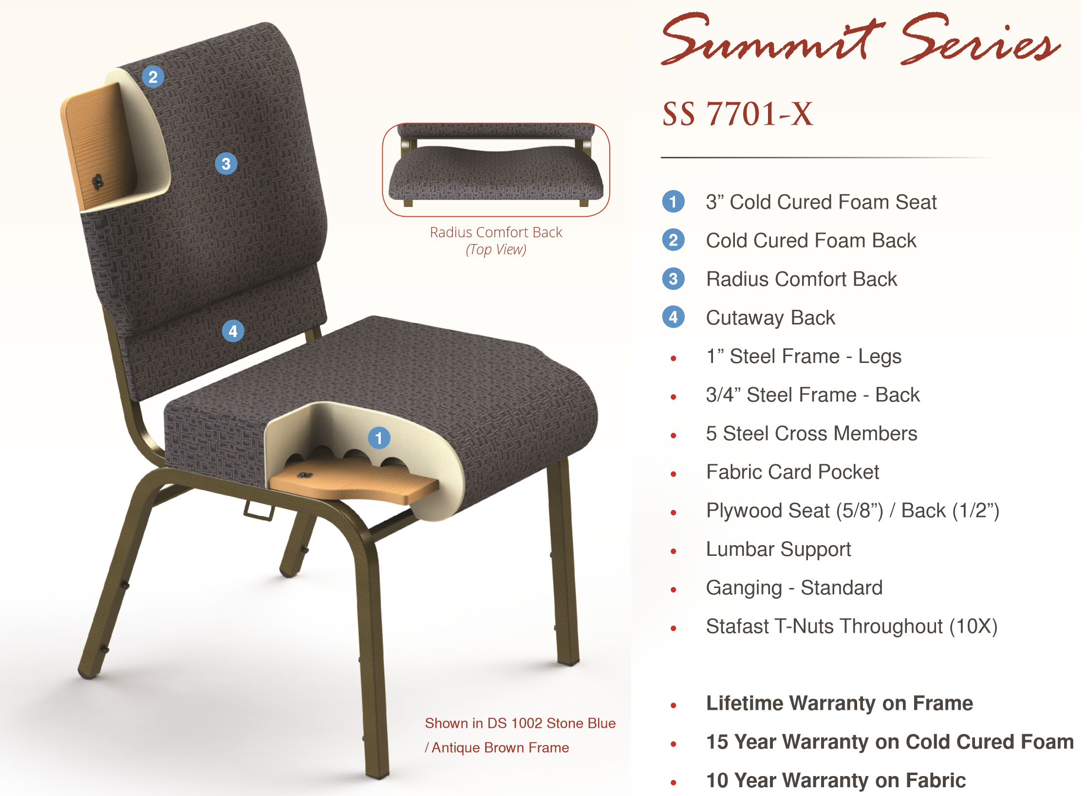 Introducing the 7701-X Church Chair from ComforTek